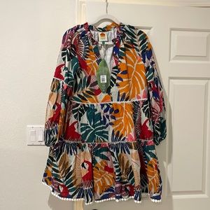 Farm rio off white macaw mini dress NWT
